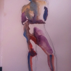 "Figure Study Female 2" Watercolor 11x7.5" $125