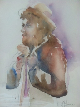 "Fisherman" Watercolor 11x15" $175
